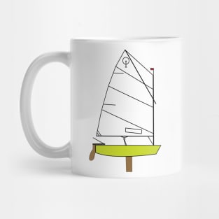 Optimist Sailing Dingy - Light Green Mug